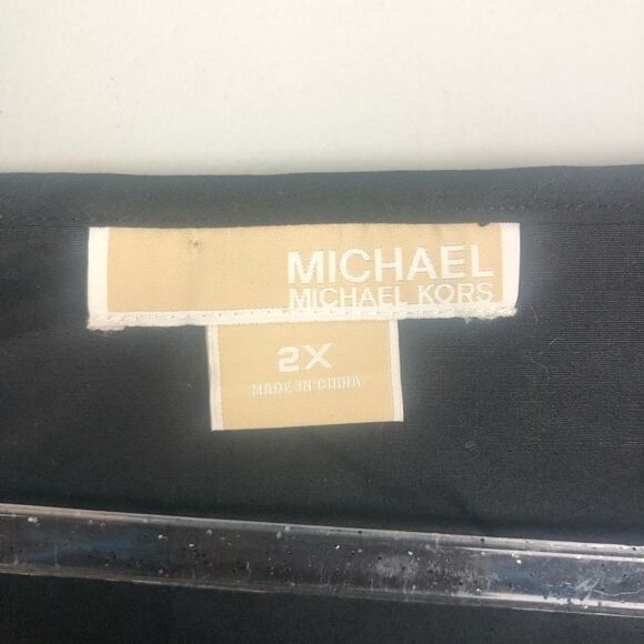 MICHAEL KORS | Cap Sleeve Black Embellished Neckline Top Women’s Plus Size 2X - Picture 4 of 6